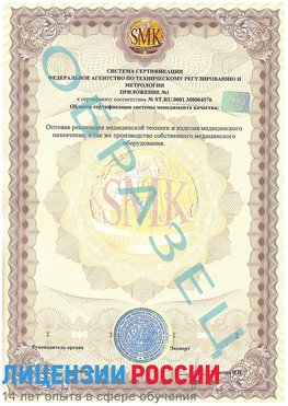 Образец сертификата соответствия (приложение) Жуковка Сертификат ISO 13485